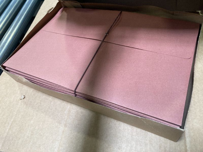Photo 1 of Smead 100% Recycled Expanding File Wallet with Flap and Cord Closure, 2" Expansion, Legal Size, Elastic Closure, Redrope, 10 per Box (77171)