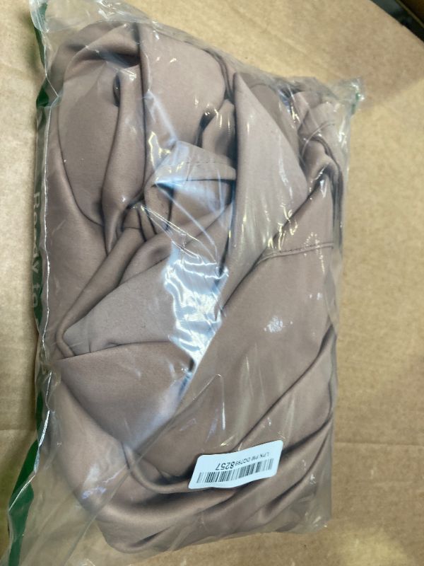 Photo 1 of NICETOWN 2 Panels Weighted Blackout Curtains Patio Waterproof Outdoor Curtains, Thermal Insulated Top & Bottom Grommet & Back Tab Wind-Break Drapes Privacy for Pergola, W52 by L84, Tan-Khaki