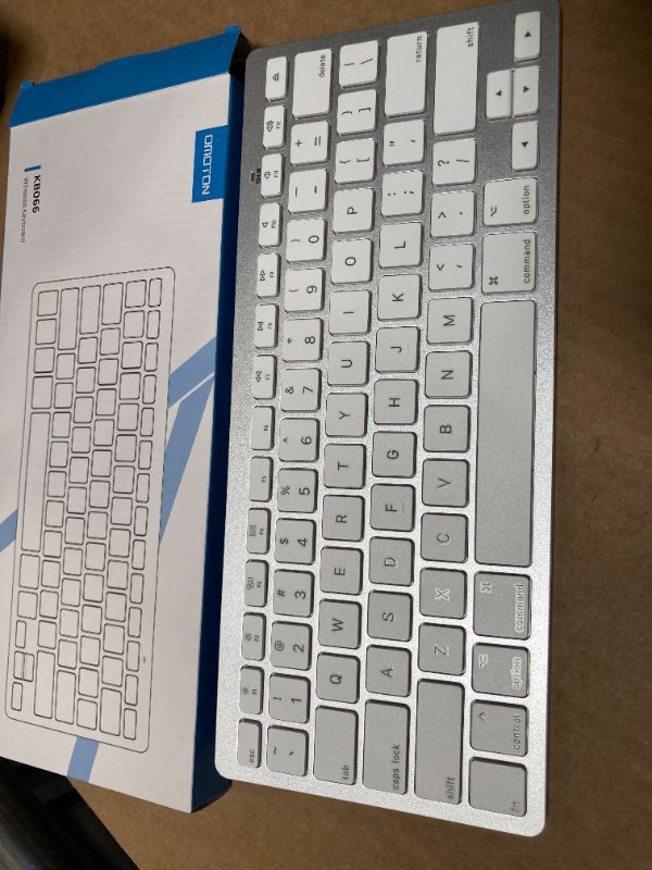 Photo 1 of OMOTON Bluetooth Keyboard Compatible with Mac, Compact Wireless Keyboard Compatible with MacBook Pro/Air, iMac, Mac Mini/Pro Laptop and PC (Silver)