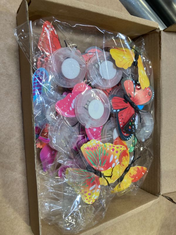Photo 1 of Honoson 24 Pieces 3D LED Butterfly Decoration Night Light Sticker Single and Double Wall Light for Garden Backyard Lawn Party Festive Party Nursery Bedroom Living Room