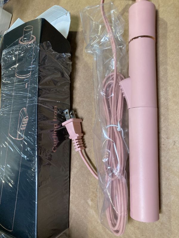 Photo 1 of Atopskins Mini Curling Iron for Short Hair, Dual Voltage Travel Curling Iron 110V-240V, 1 Inch Ceramic Curling Wand, Fast Heating 30s, Compact & Portable with Anti-Scalding Cover & Storage Bag (Pink)
