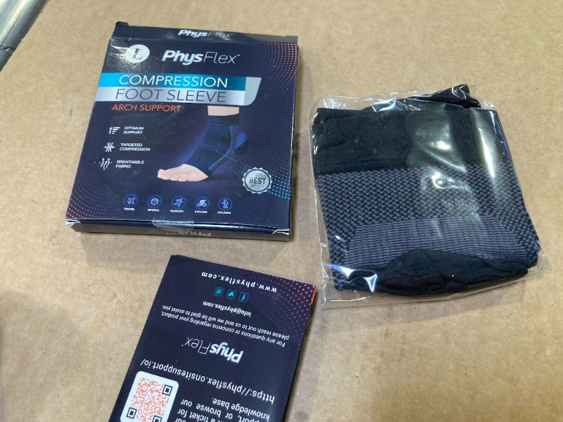 Photo 1 of 1pair -PhysFlex Compression Socks for Plantar Fasciitis, Achilles Tendonitis Relief - (1 Pair) Ankle Compression Sleeve for Heel Spurs, Foot Swelling & Fatigue - Arch Support Brace for Everyday Use