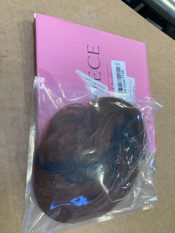 Photo 1 of 1pc--SARLA Messy Hair Bun Hair Pieces Curly Synthetic Updo Fake Scrunchies Ponytail Extension for Women Light Auburn 1PCS