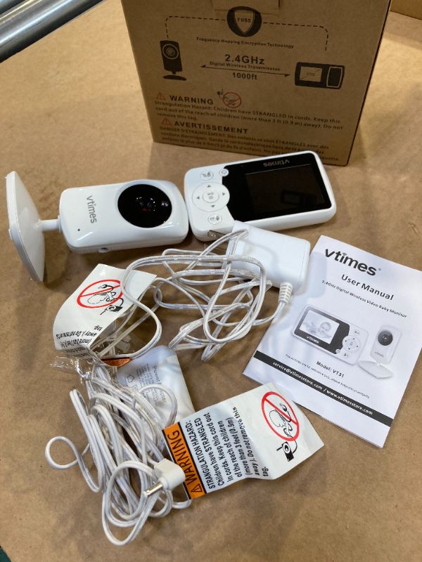 Photo 1 of VTimes Baby Monitor with Camera and Audio, Video Baby Monitor No WiFi Night Vision, 2.4" LCD Screen Portable Baby Camera VOX Mode Pan-Tilt-Zoom Alarm and 1000ft Range, Ideal for Baby/Elderly/Pet