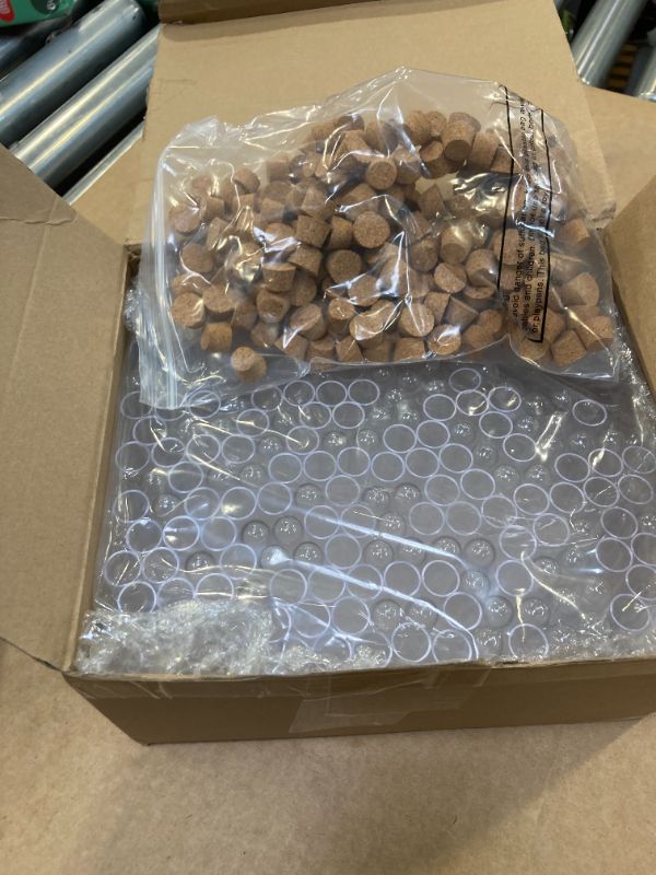 Photo 1 of Hoteam 150 Pcs Clear Plastic Test Tubes with Cork Stoppers 10 ml Small Test Tubes with Lids Plastic Bottles for Plant Propagation Seal and Storage Jewelry Seed Bead Powder, Lab Use or Decoration