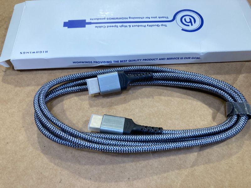 Photo 1 of Highwings 4K HDMI 2.0 Cable 6.6FT/2m - 4K@60Hz HDR Braided HDMI Cord, 18Gbps High Speed with Ethernet/ARC, 3D, HDCP 2.2, ARC, Compatible for PS-5/4/3/4K HDTV/Monitor/Projector/Streaming Media