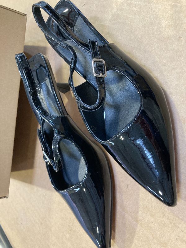 Photo 1 of 7--Coutgo Slingback Kitten Heels for Womens 2024 Pumps Party Dress Shoes Black