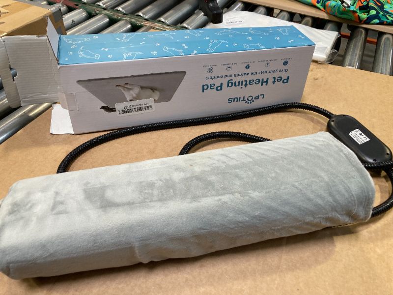 Photo 1 of LPOTIUS Pet Heating Pad - 6 Adjustable Temperature Dog Cat Pad With Timer, Indoor for Dogs, Chew Resistant Cord, Gray, 28x16 in
