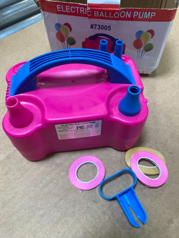 Photo 1 of FLSEPAMB Balloon Pump, Electric Balloon Pump,Portable Dual Nozzles Electric Balloon Air Pump 110V 600W, Electric Balloon Inflator with Tying Tool, Colored Ribbons for Party Decoration