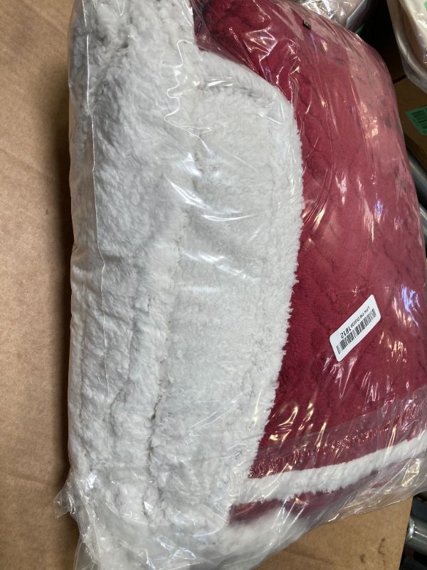 Photo 1 of Bedsure Waterproof Dog Blankets for Large Dogs - Pet Blanket for Bed Couch Protector Washable, Premium Jacquard Coral Fleece Cat Throw Blanket, Soft Reversible Furniture Protection, 60x80, Burgundy