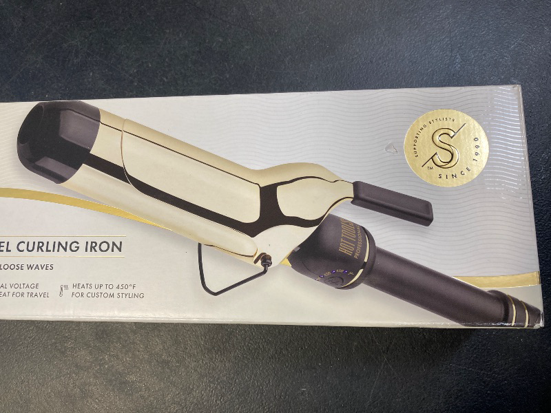 Photo 1 of HOT TOOLS New and Improved 24K Gold Professional 2" Extended Barrel Curling Iron with Clamp for Loose Bouncy Curls | 24K Gold Technology for Long-Lasting Results & Longer Barrel for Easy Styling