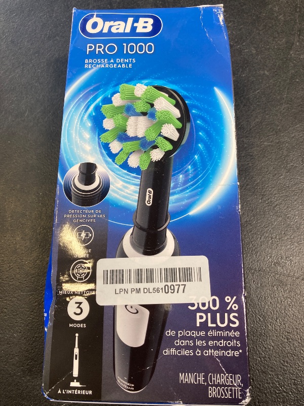 Photo 1 of Oral-B Pro 1000 Rechargeable Electric Toothbrush, Black