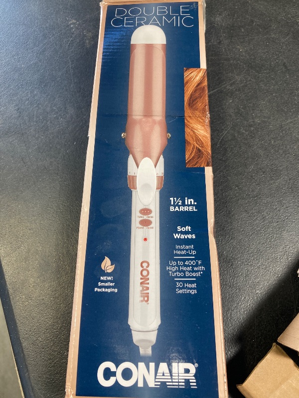 Photo 1 of Conair Double Ceramic 1 1/2-Inch Curling Iron, 1 ½ inch barrel produces soft waves – for use on medium and long hair