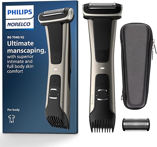 Photo 1 of Philips Bodygroom 7000 Series, Showerproof Groin and Body Trimmer for Men, Precise Body Grooming, Adjustable Comb, Safe Even Below The Belt, 80 Min