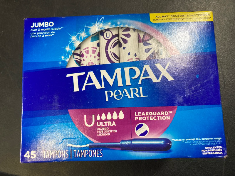 Photo 1 of Tampax Pearl Plastic Tampons, Ultra Absorbency, 45 Count