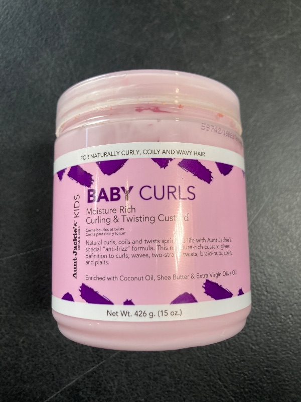 Photo 1 of Aunt Jackie's Kids Baby Curls, Moisture Rich Curling and Twisting Custard for Naturally Curly, Coily and Wavy Hair, 15 oz