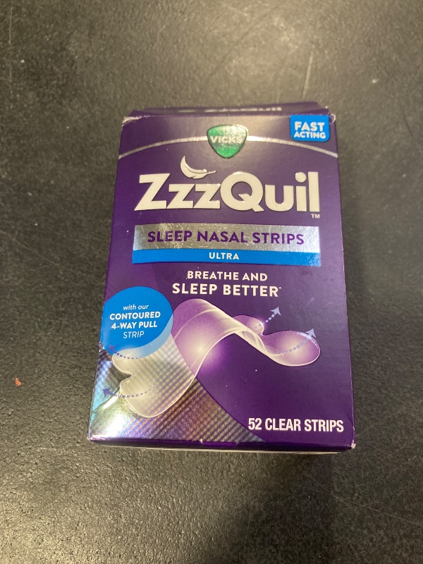 Photo 1 of ZzzQuil, Sleep Nasal Strips, Clear Nighttime Nasal Strips, Instantly Opens Nose for Better Breathing, Reduces Nasal Congestion for Less Snoring