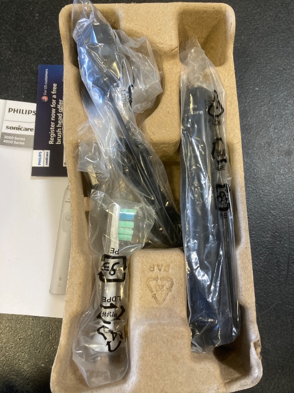 Photo 1 of Philips Sonicare 4100 Rechargeable Electric Toothbrush, with Pressure Sensor, 2 Intensity Settings, SmarTimer and QuadPacer, 14-Day Battery Life, Black, Model HX3681/24