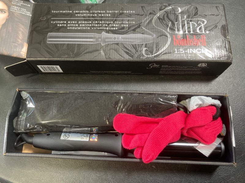Photo 1 of Sultra The Bombshell Rod Clipless Curling Iron with Protective Heat Glove, 1.5 Inch