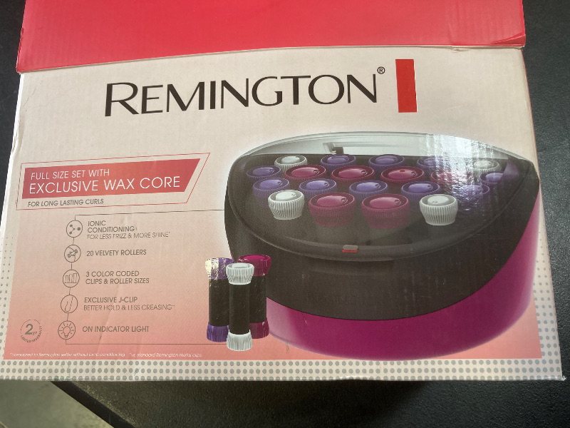 Photo 1 of Remington Ionic Conditioning Hair Setter, 20 Velvet Hair Rollers, 6 Large (1¼”), 10 Medium (1"), 4 Small (¾”), Blowout Style Hair Curlers