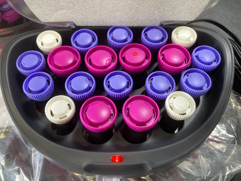 Photo 1 of Remington Ionic Conditioning Hair Setter, 20 Velvet Hair Rollers, 6 Large (1¼”), 10 Medium (1"), 4 Small (¾”), Blowout Style Hair Curlers
