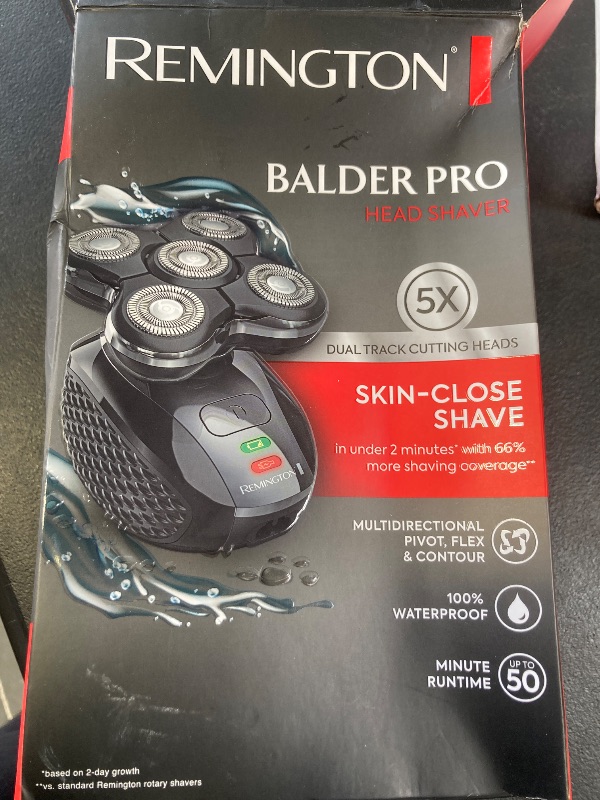 Photo 1 of Remington Balder Pro Electric Razor for Head XR7000A - Premier Wet/Dry Bald Head Shaver, Flex Blades for a Close Shave, Cordless Rechargeable, Effortless Head Shaving with Precision Dual Track Heads