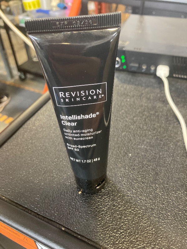 Photo 1 of Revision Skincare Intellishade® Clear, Anti Aging Daily Moisturizer with SPF 50, Untinted and Oil Free, with Peptides and Hyaluronic Acid, 1.7 oz