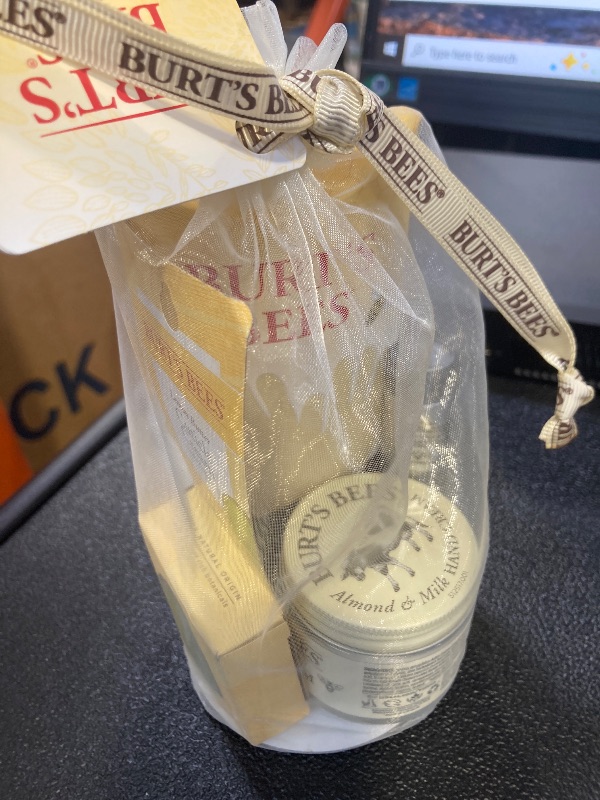 Photo 1 of Burt's Bees Gifts Ideas - Hand Repair Set, 3 Hand Creams plus Gloves - Almond Milk, Lemon Butter Cuticle Cream, Shea Butter Repair