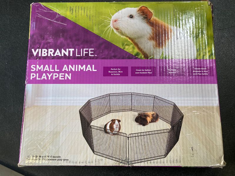 Photo 1 of Vibrant Life Small Animal Steel Wire Playpen, Black, 10 - 10 IN W x 9 In H 
