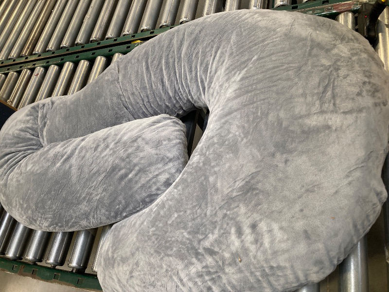 Photo 1 of Nuliie Pregnancy Pillow for Sleeping, U Shaped Full Body Pillow Pregnancy Pillows, Maternity Pillow Support for Back, HIPS, Legs for Pregnant Women, with Washable Velvet Cover (Grey)
