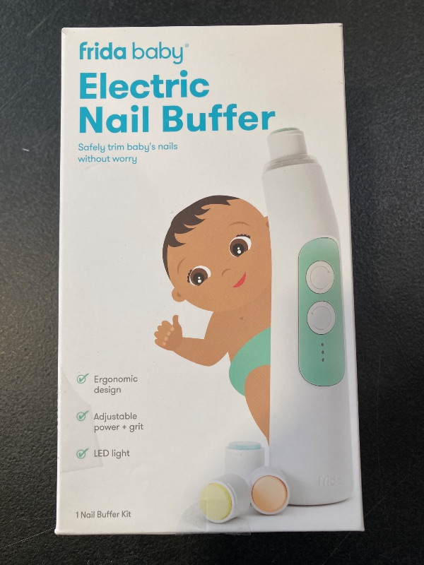 Photo 1 of Frida Baby Electric Nail Trimmer, Safe & Easy Electric Nail File, Baby Nail Clipper & Nail Trimmer Kit for Newborn, Toddler, or Children Fingernails & Toenails, 4 Buffer Pads, LED Light, Storage Case