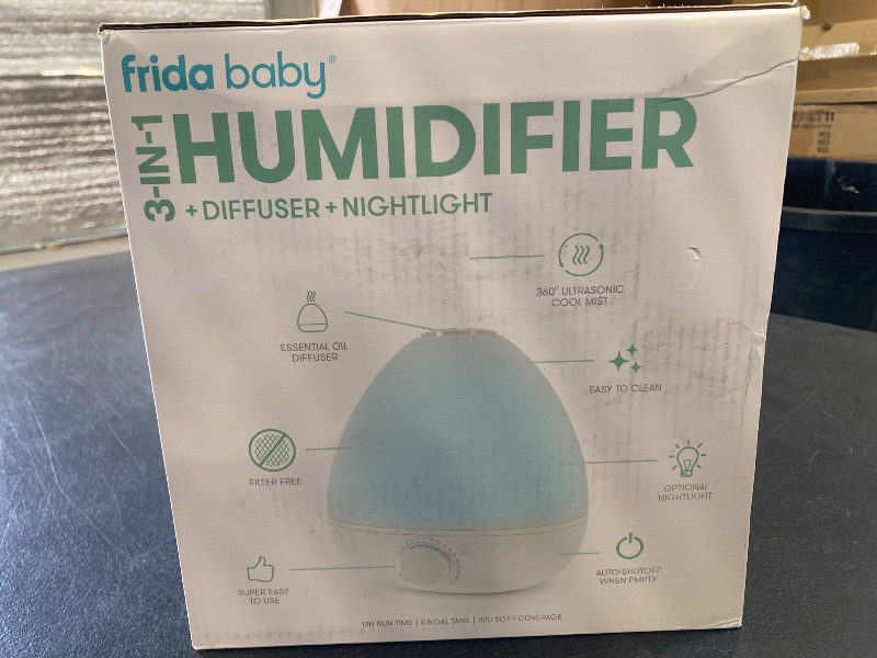 Photo 1 of Frida Baby 3-in-1 Cool Mist Humidifier for Baby with Diffuser + Nightlight, Baby Humidifier for Bedroom, Nursery + Large Rooms, Quiet, Auto Shut Off, Runs +24hrs