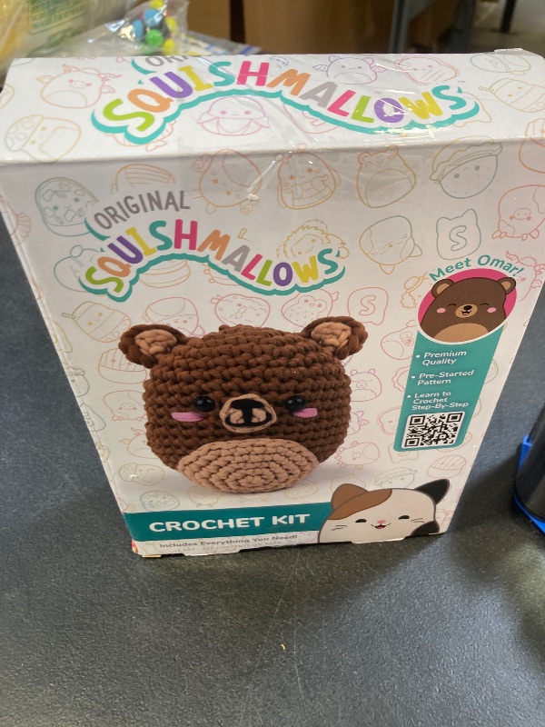 Photo 1 of Squishmallow Original Omar The Bear Crochet Kit, Includes Yarn, Crochet Hook, Starter Hooks, Step-by-Step Tutorials, Exclusive Crochet Kit for Beginners, DIY Craft, Crochet Kits, Great Teen Gifts