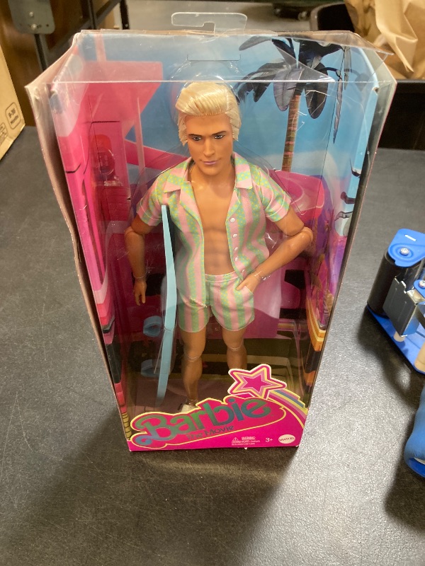 Photo 1 of Barbie: the Movie Ken Doll Wearing Pastel Striped Beach Matching Set