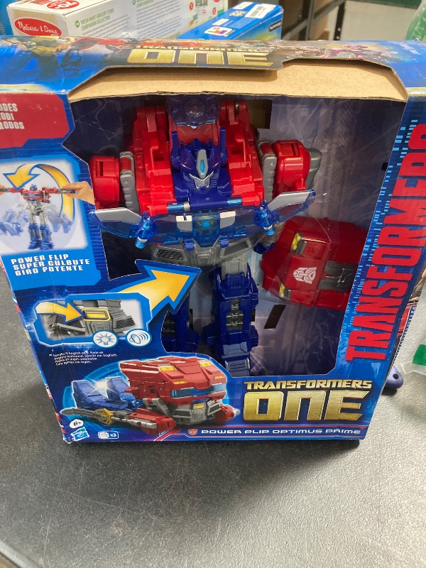 Photo 1 of Transformers One Movie Power Flip Optimus Prime (Orion Pax) Converting Action Figure, 4 Modes, 10-inch Interactive Electronic Toy, Lights & Sounds, 6+