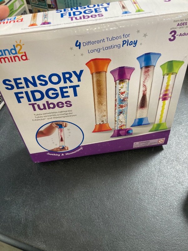 Photo 1 of hand2mind Sensory Fidget Tubes, Calming Toys for Kids, Occupational Therapy Toys, Play Therapy, Stress Relief Toy, Comfort Items for Anxiety, Calm Down Corner Supplies (Set of 4)