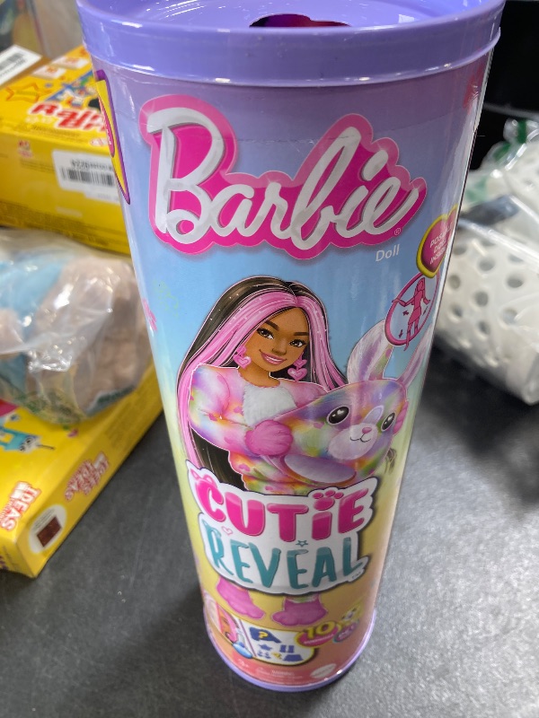 Photo 1 of Barbie Cutie Reveal Doll & Accessories, Color Dream Series, Tie-Dyed Bunny Costume & 10 Surprises Including Color Change