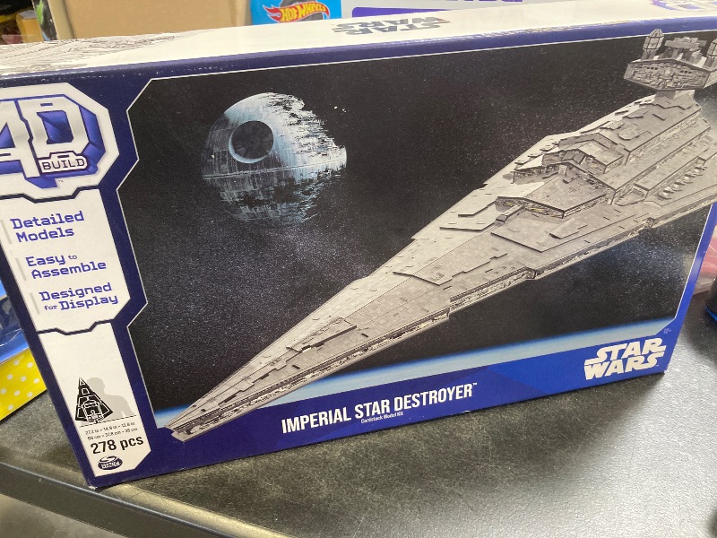 Photo 1 of Spin Master 4D Build Imperial Star Destroyer 278pc Model Kit, Star Wars Gifts & Decor, Ages 12+