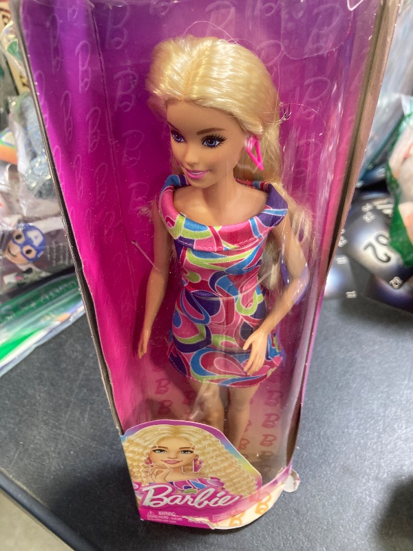 Photo 1 of Barbie Fashionistas Doll #223 with Blonde Wavy Hair, Totally Hair-Inspired Dress & Accessories, 65th Anniversary Collectible Toy