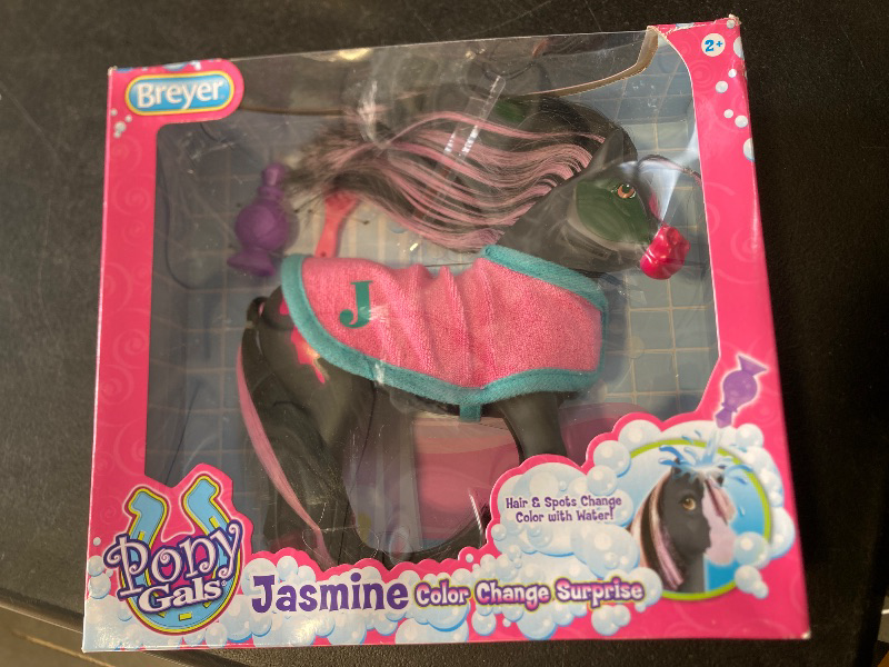 Photo 1 of Breyer Horses Color Changing Bath Toy | Jasmine the Horse | Black / Pink with Surprise White | 7" x 7.5" | Toy | Ages 2+