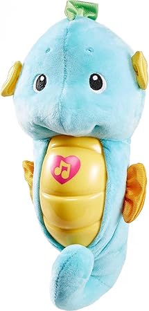 Photo 1 of Fisher-Price Musical Baby Toy, Soothe & Glow Seahorse, Plush Sound Machine with Lights & Volume Control for Newborns, Blue