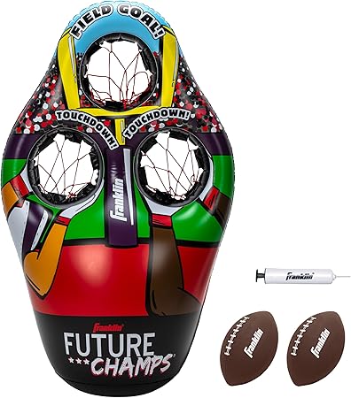 Photo 1 of Franklin Sports Kids Football Target Toss Game - Inflatable Throwing Target Toy with Soft Mini Footballs - Fun Kids Sports Game