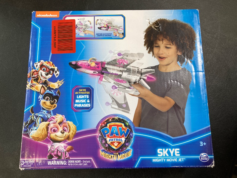 Photo 1 of Paw Patrol: The Mighty Movie, Transforming Rescue Jet with Skye Mighty Pups Action Figure, Lights and Sounds, Kids Toys for Boys & Girls 3+