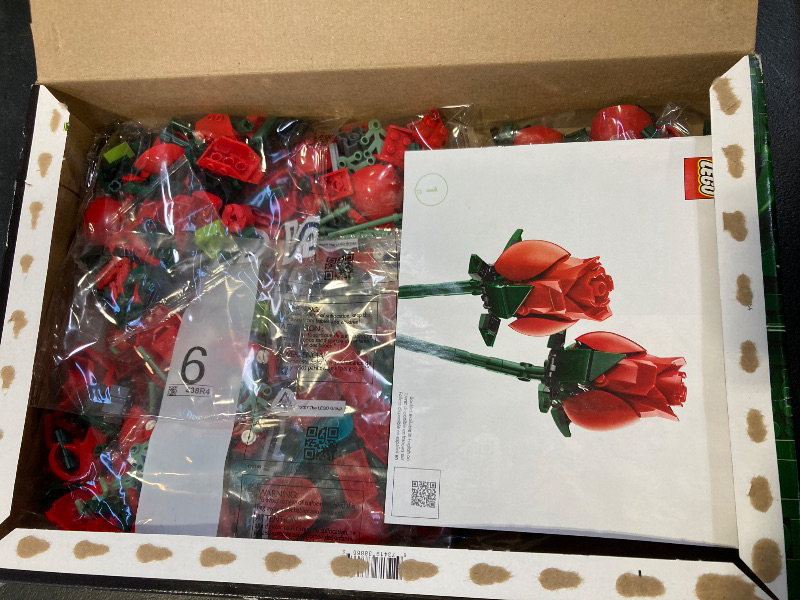 View 3 of LEGO Botanicals Bouquet of Roses Artificial Flowers - Fake Red Roses Building Set for Adults, Ages 18+ - DIY Kit for Home Decoration - 10328
