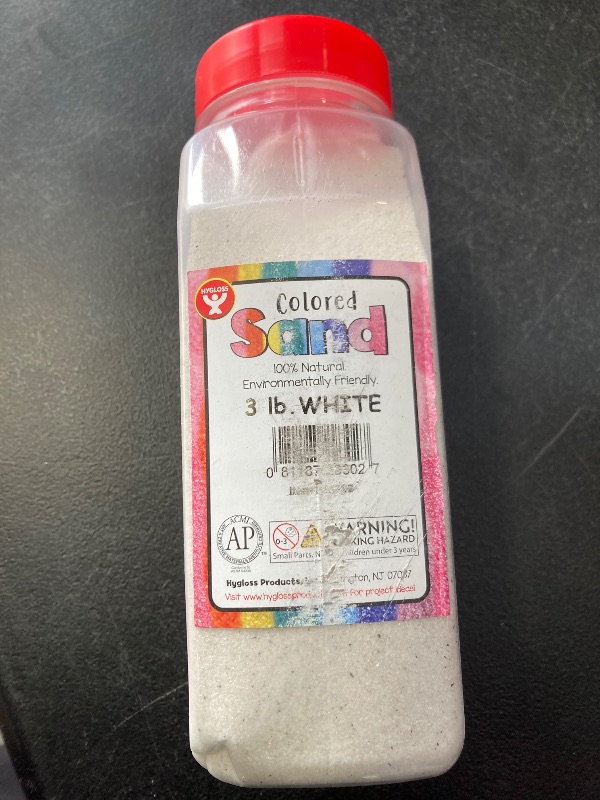 Photo 1 of Hygloss Colored Craft Sand, 3-Pound, White