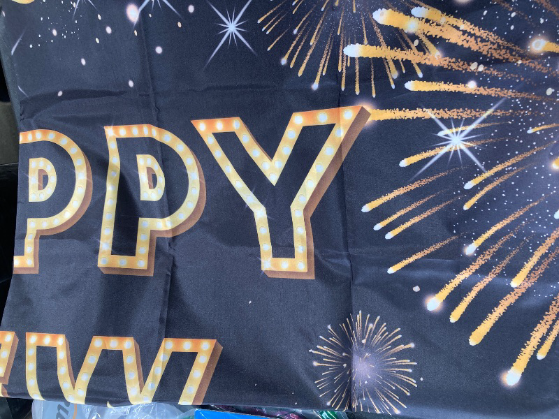 Photo 3 of Happy New Year Flag 3x5FT Funny Cool Flag Banner for College Dorm Room Decorations Double Sewing Edges 