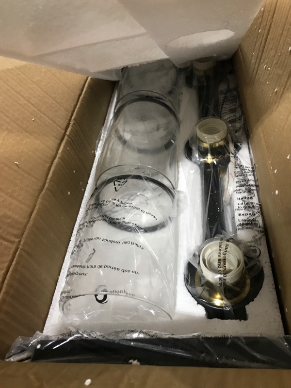 Photo 1 of CANMEIJIA 3-Light Bathroom Light Fixtures Over Mirror, Black and Gold Bathroom Vanity Lights, Modern Wall Sconces Lighting with Clear Glass Shade, E26 Base, Bulbs Not Included