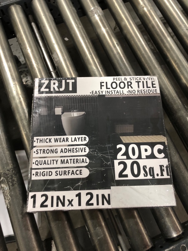 Photo 1 of 20-Pack Peel and Stick Floor Tiles Vinyl Floor 12 x 12 inch Self Adhesive Waterproof Flooring Planks DIY for Bathroom, Kitchen, Living Room, RV, Cover 20 Sq. Ft, Polish White Marble