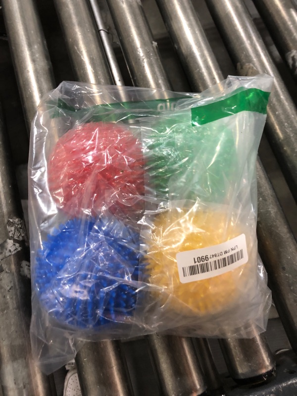 Photo 1 of Ousiya 4.5" Squeaky Dog Balls for Aggressive Chewers - Heavy Duty Teething Toys for Large Medium Dogs - Durable Spikey Balls (4 Pack)