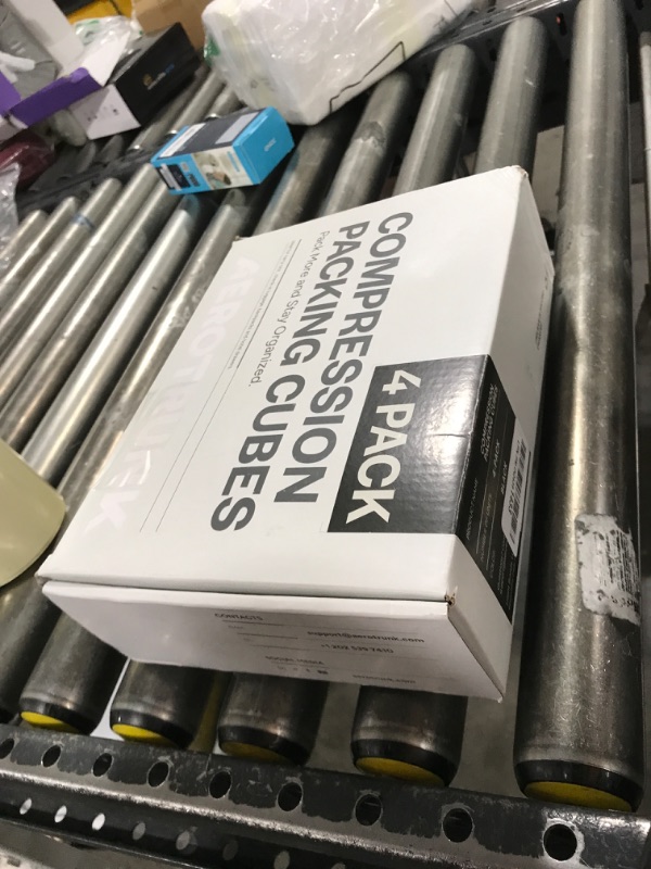 Photo 1 of Aerotrunk Compression Packing Cubes for Travel - Luggage Organizer Bags - Double Zipper Packing Cubes for Suitcases (4-Pack, Black)